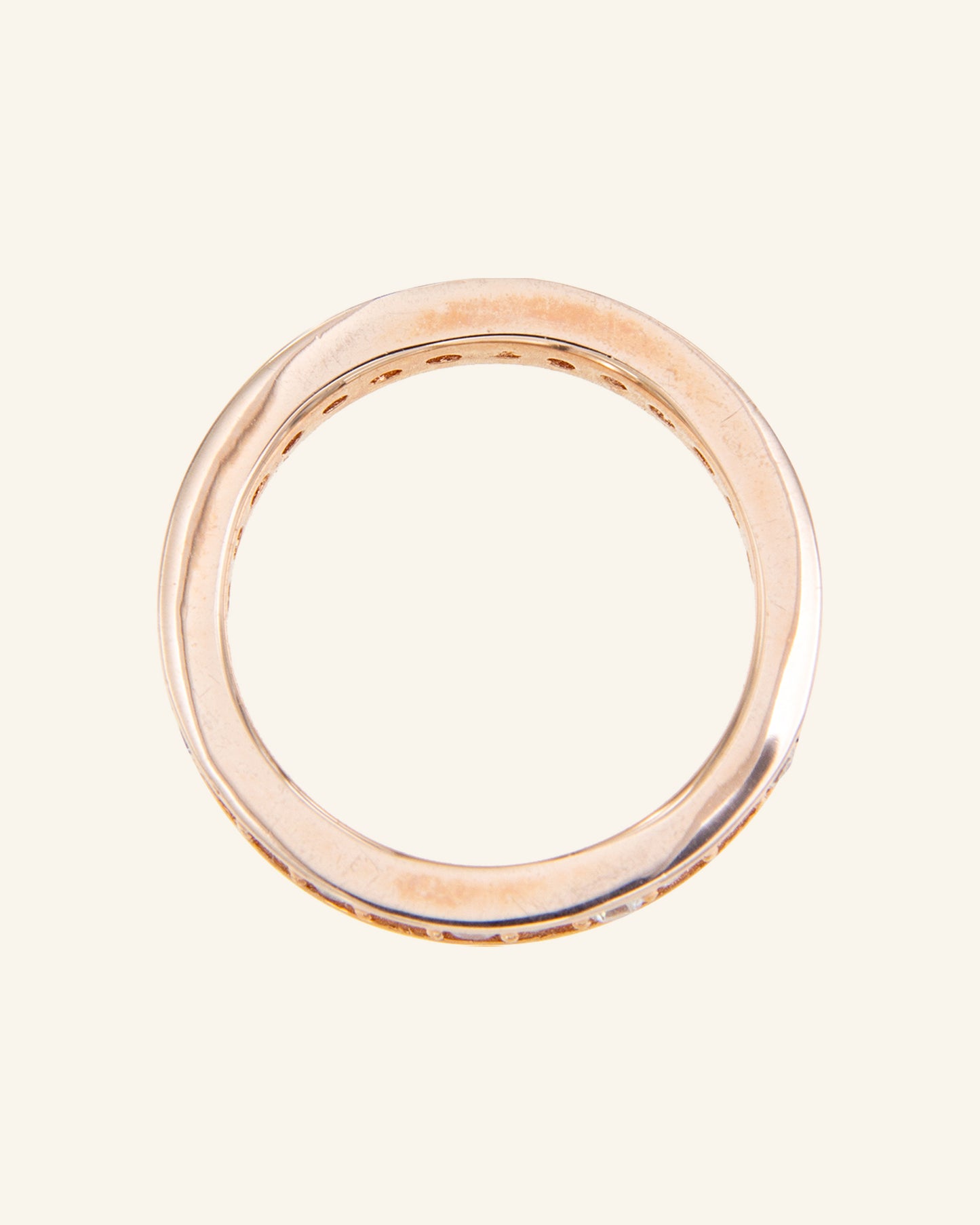 Anillo Tiber en oro rosa con circonitas blancas