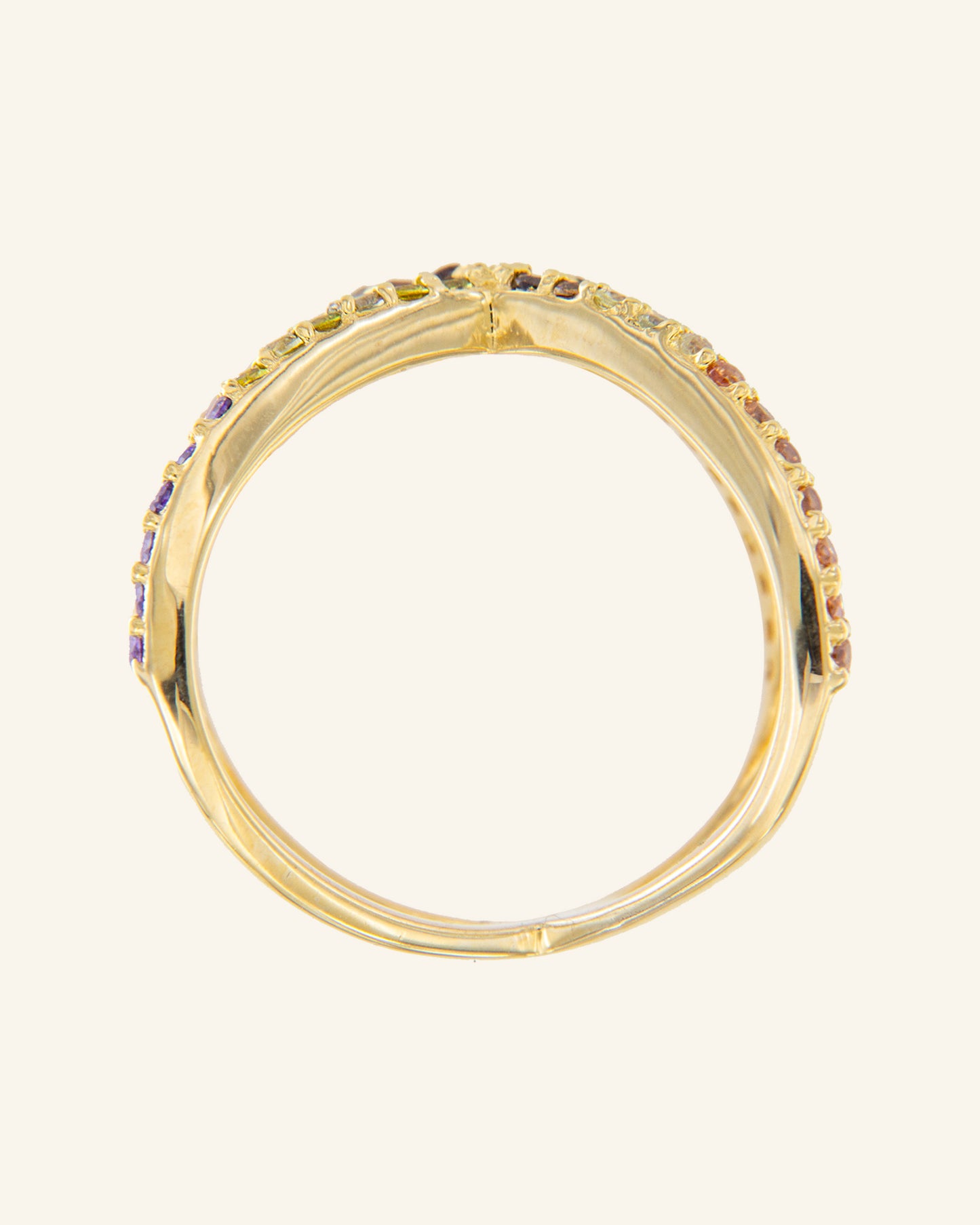 Lumen ring with multicolor zircons