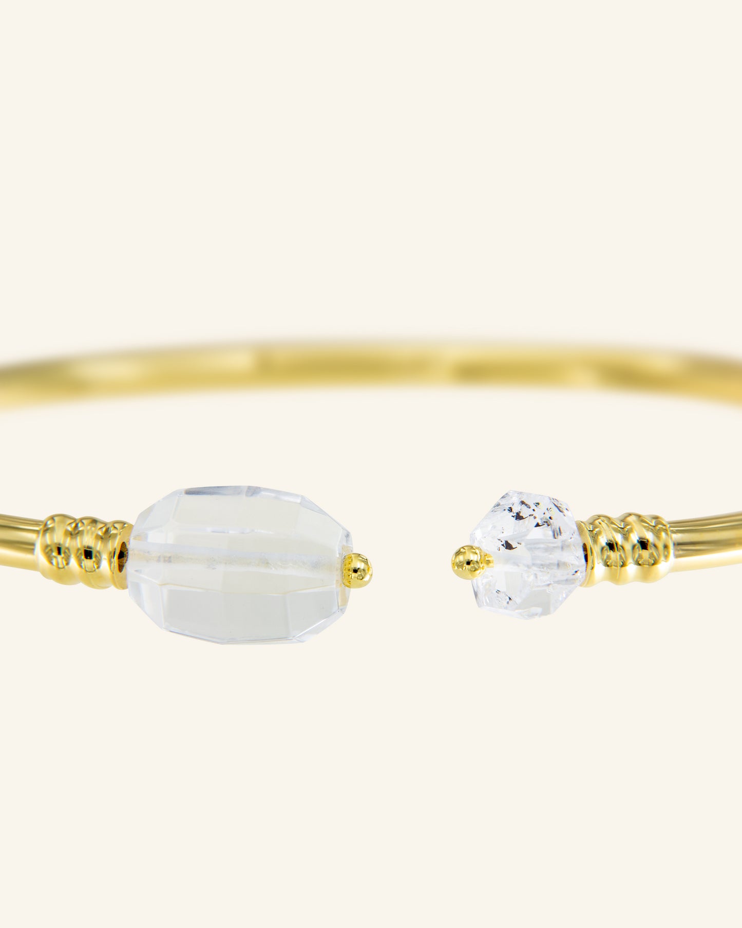 Iceberg bracelet with natural herkimer quartz 