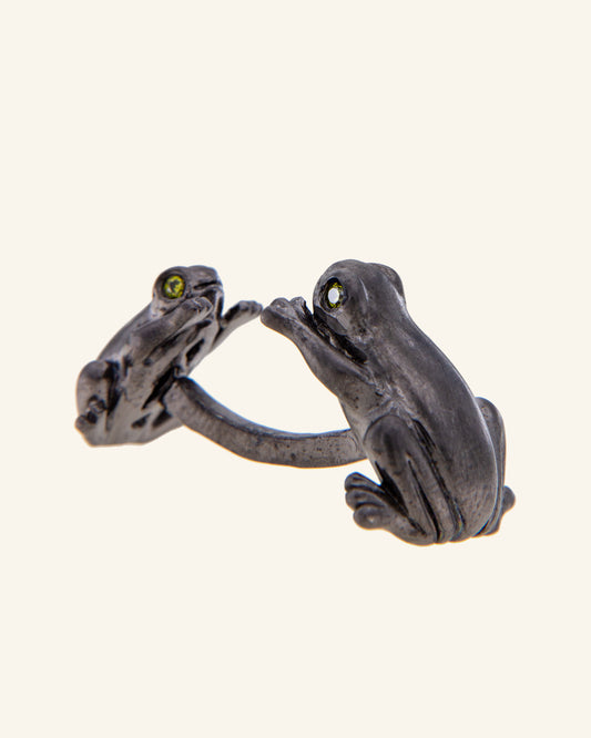 Antique silver Frog cufflinks