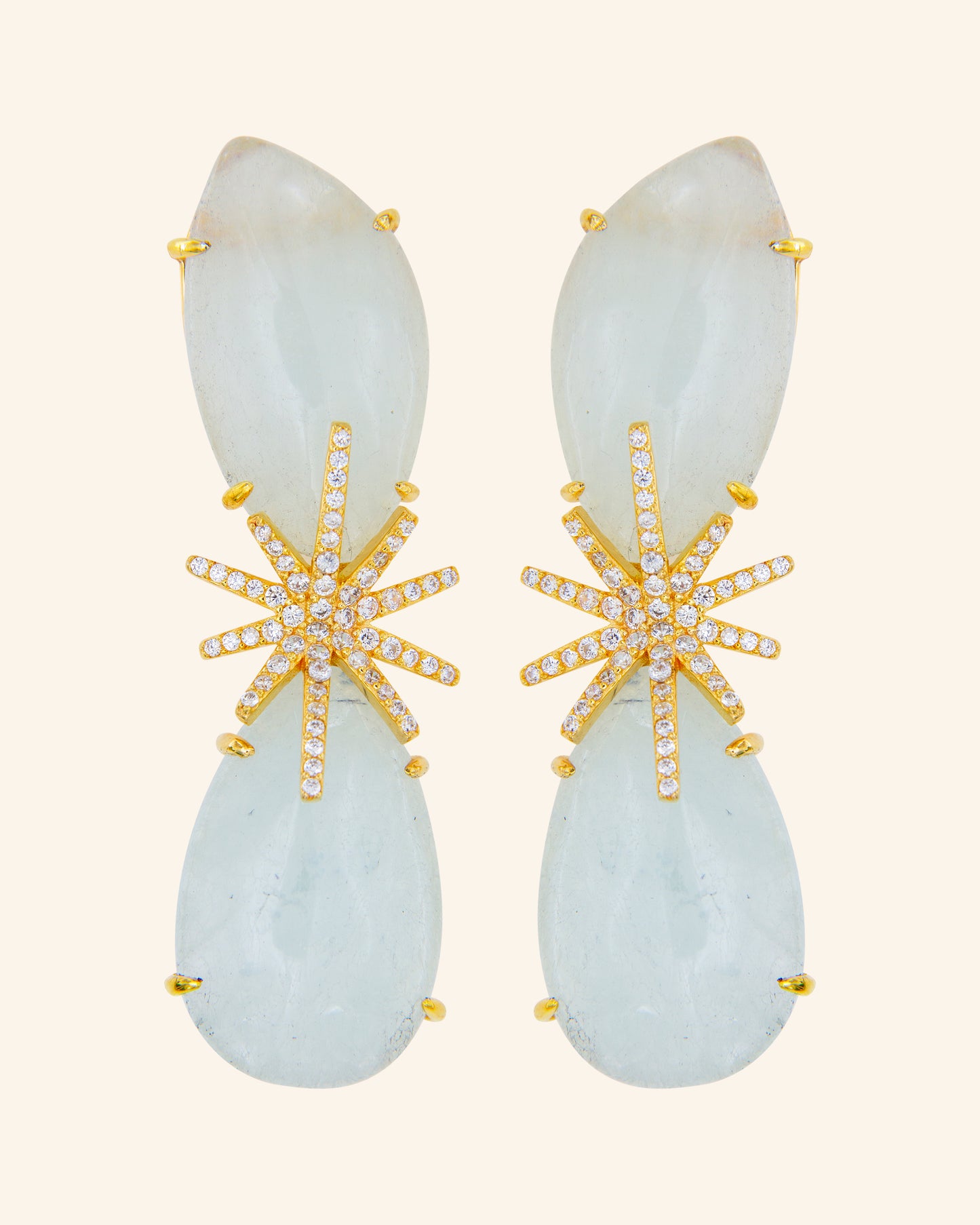 Pendientes One Star Aguamarina