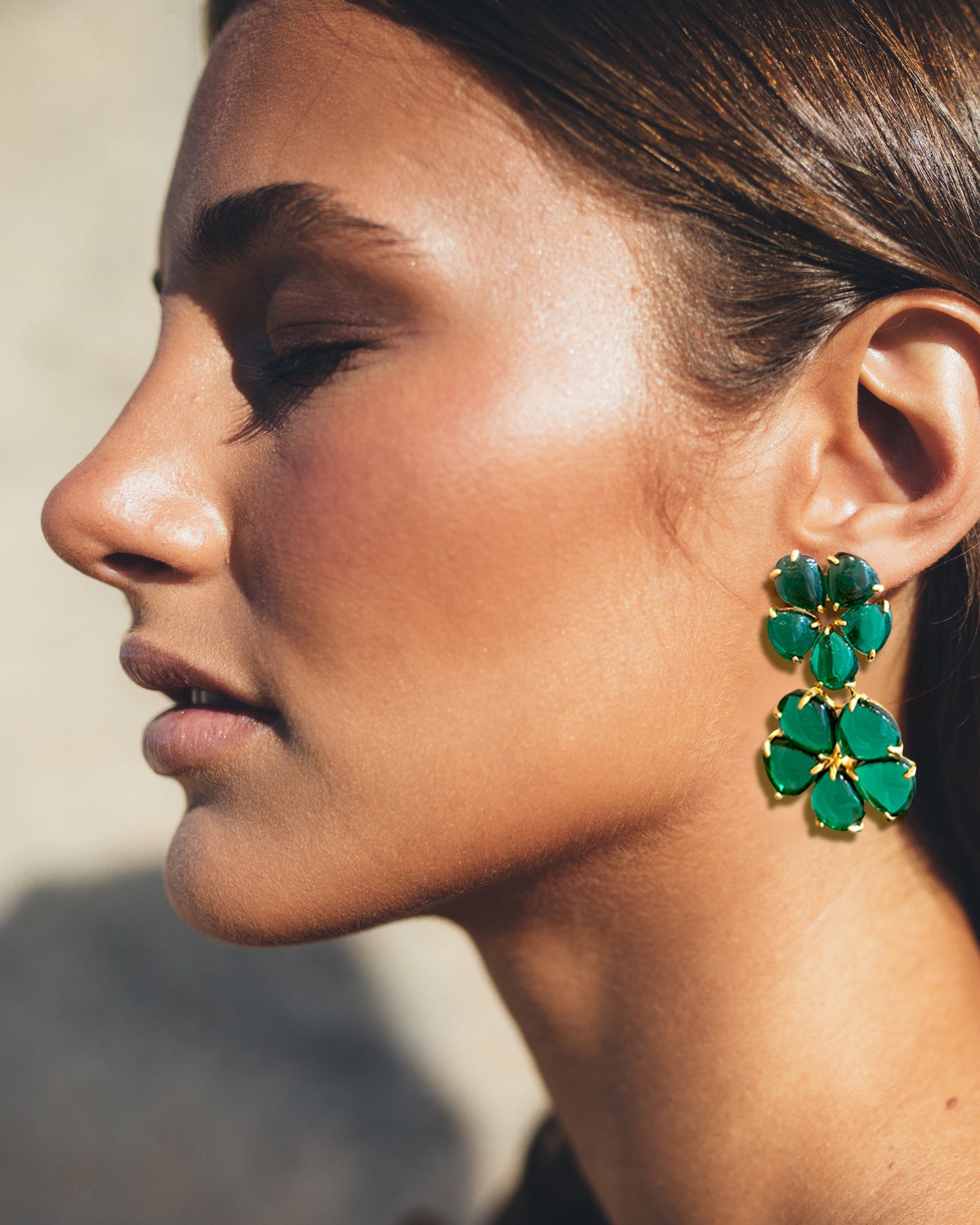 XL Emerald Intermediate Hibiscus Pendants