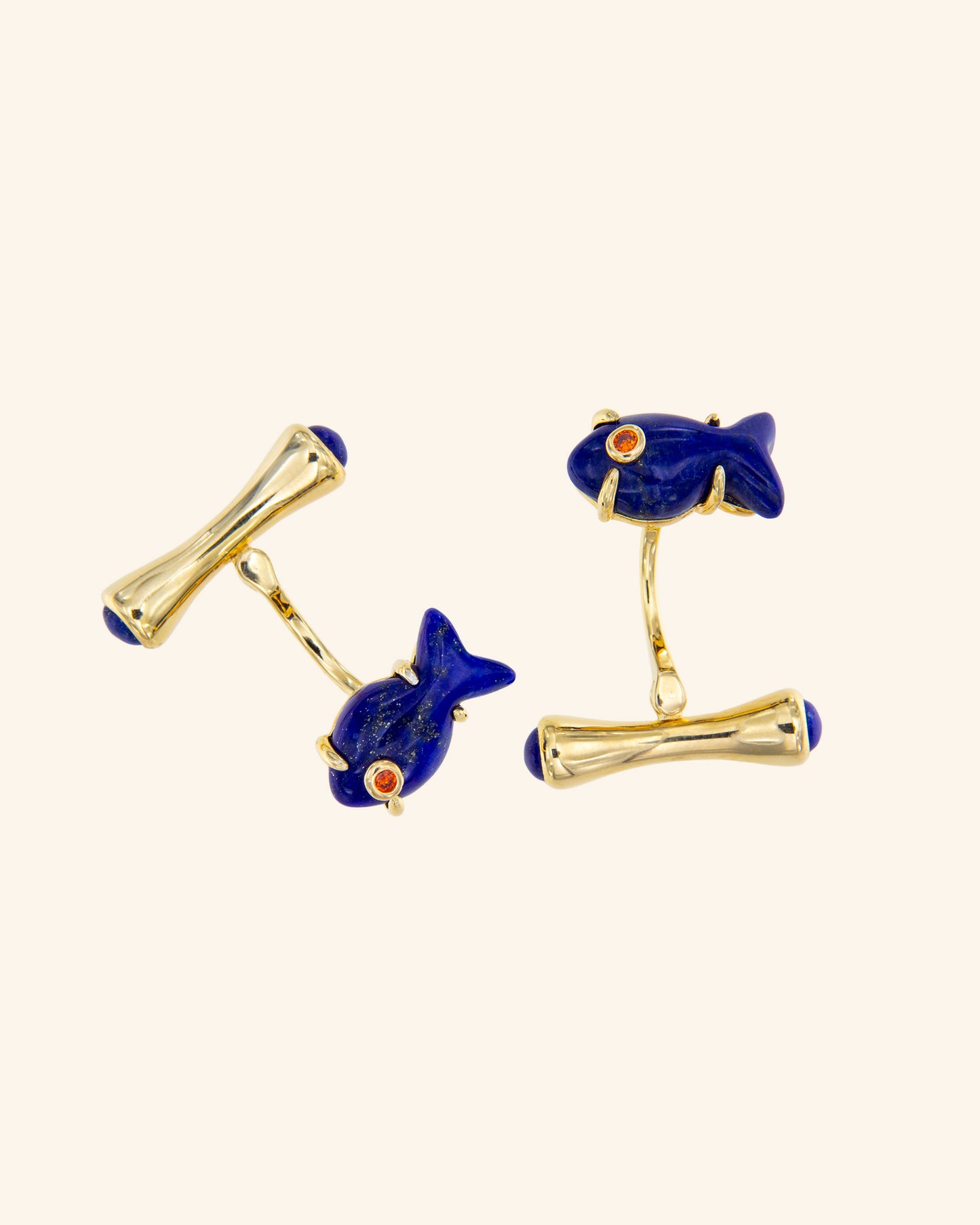Golden Gus Frog Cufflinks with onyx