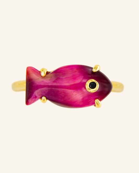 Golden Mother of Pearl Tide Ring 