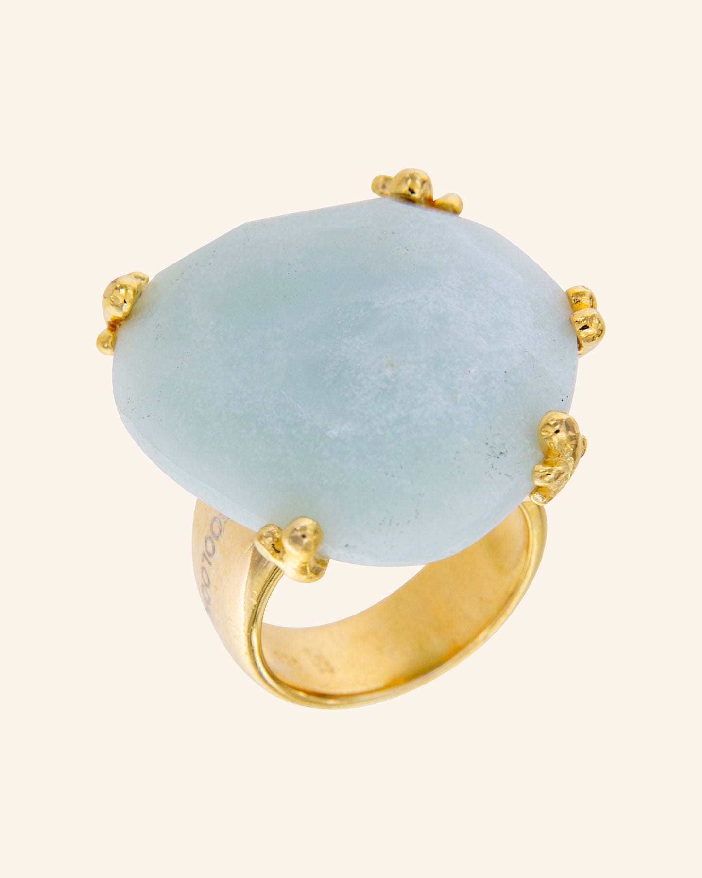 Cactus ring with amazonite