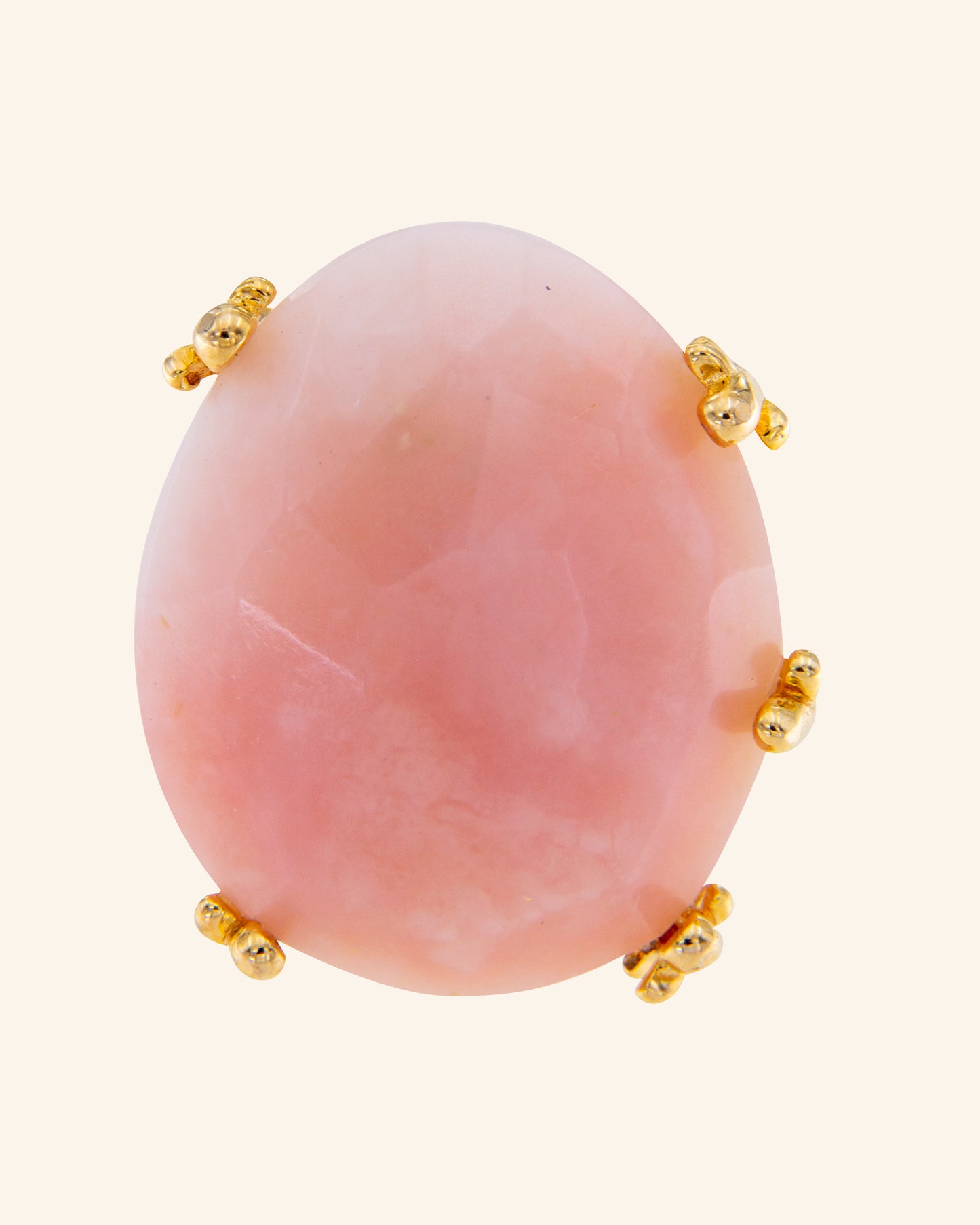 Cactus ring with pink opal