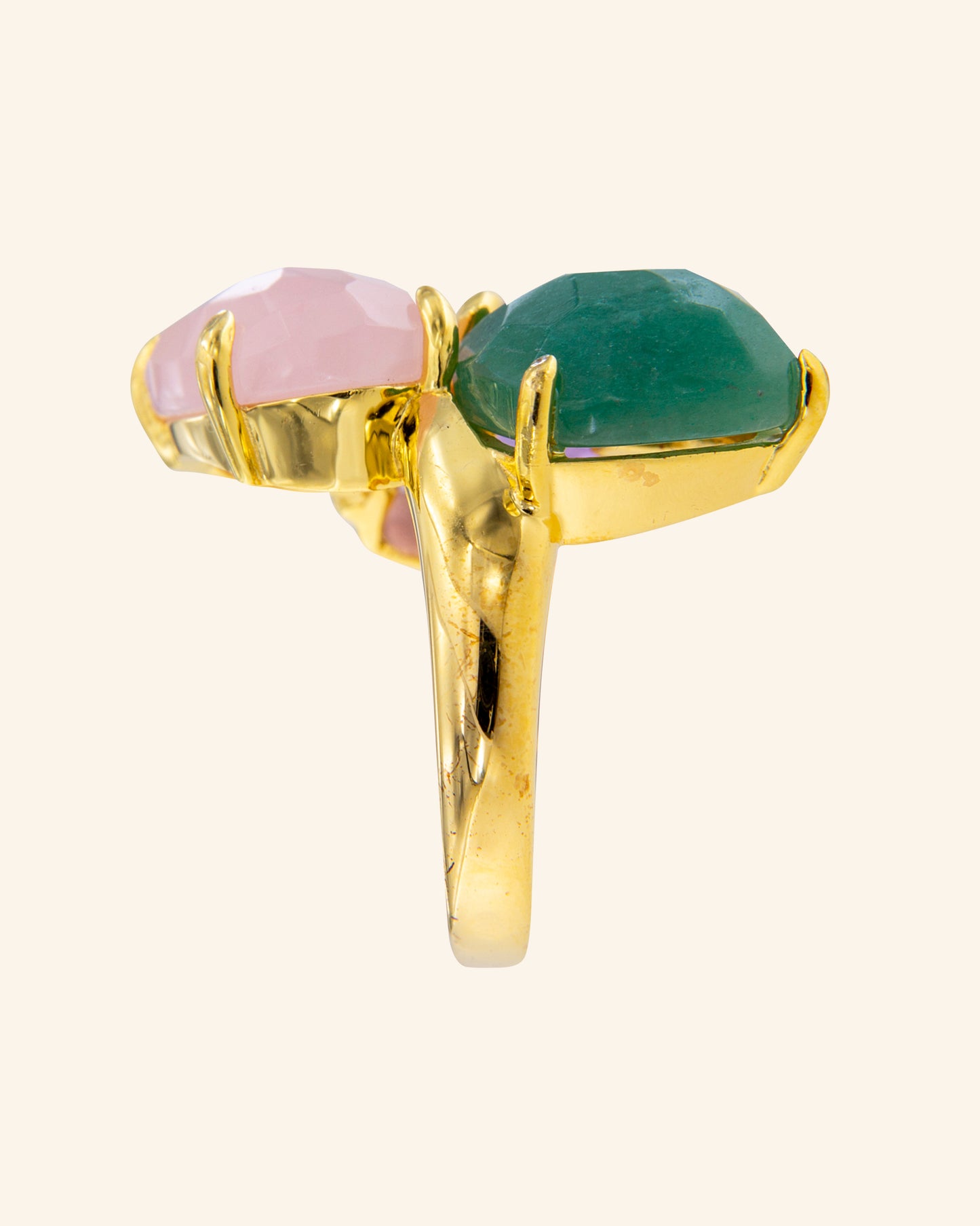 Kraz ring with rose quartz, amethyst and aventurine