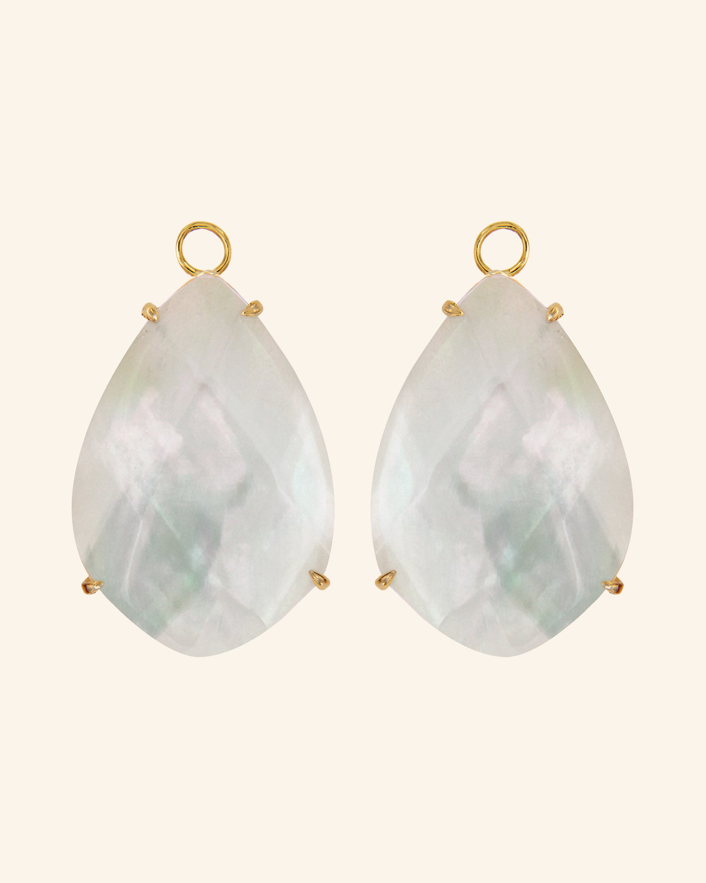 Panghi tears with white mother-of-pearl and quartz