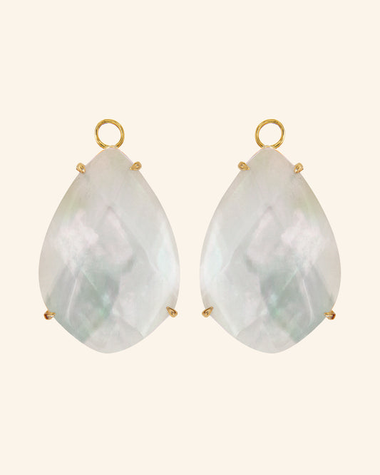 Panghi tears with white mother-of-pearl and quartz