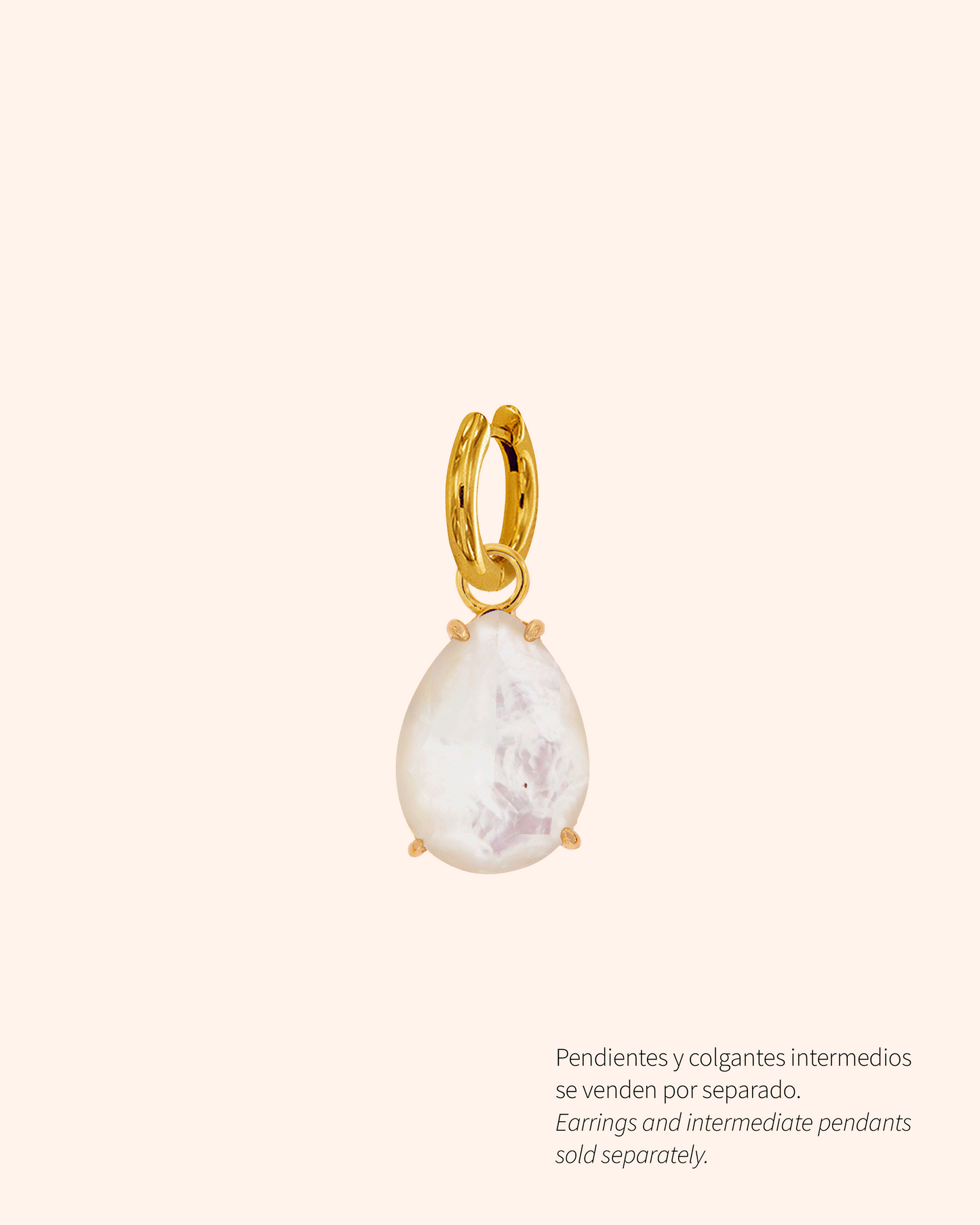 Kraz tears with white mother-of-pearl and quartz