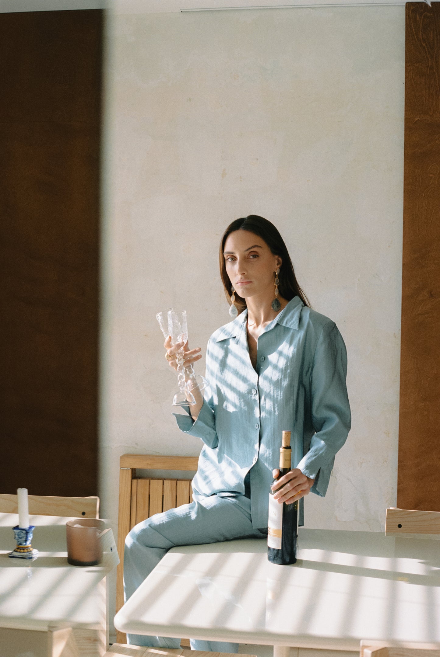 Pendientes Vivir Aguamarina