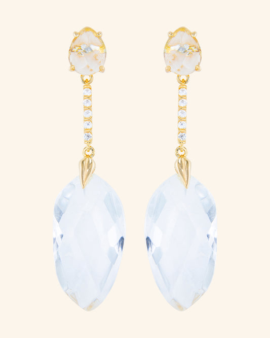 Pendientes Vivaxia con cuarzo incoloro