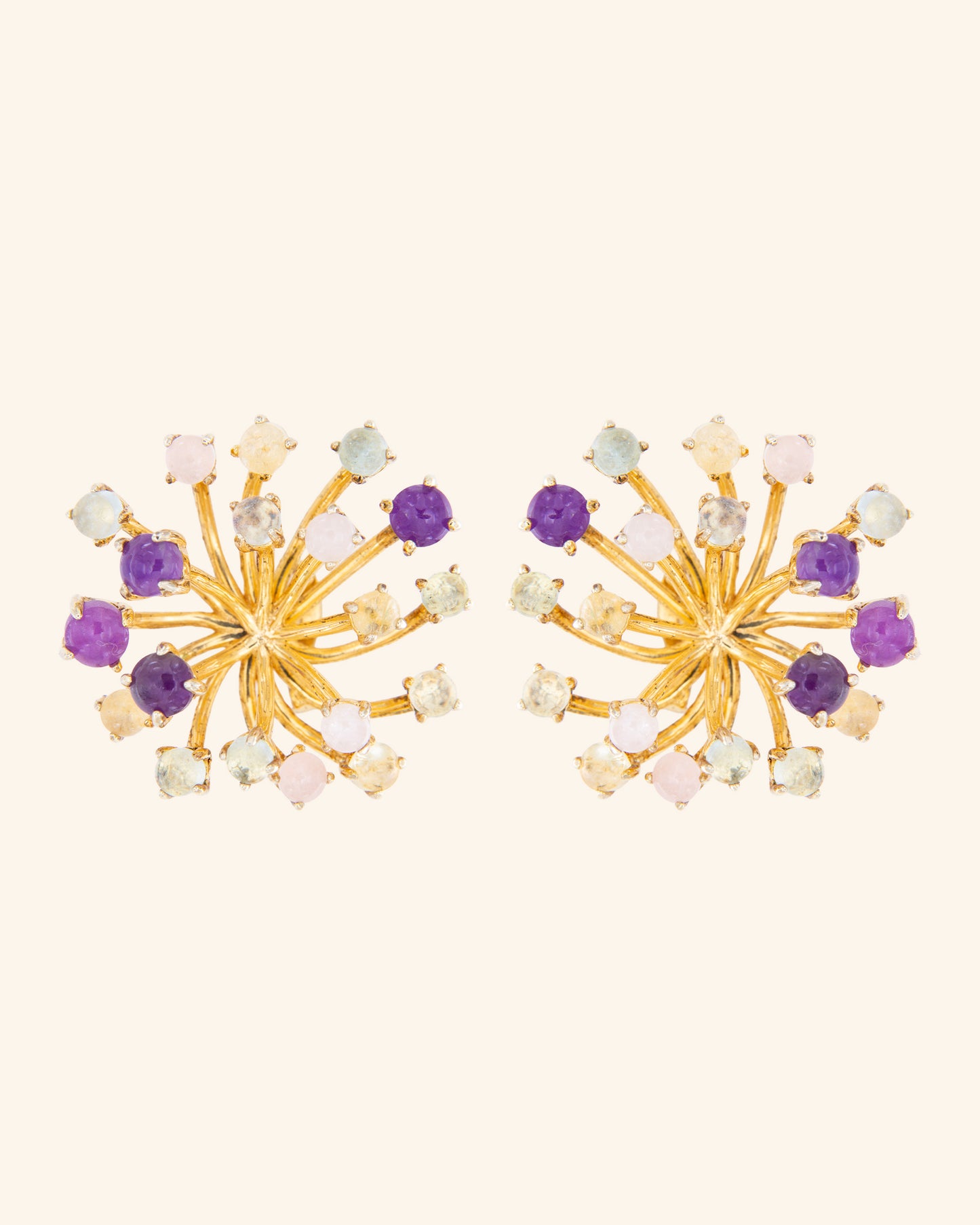 Magnolia earrings with labradorite