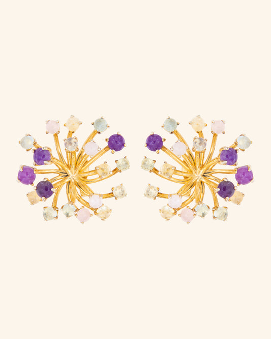 Magnolia earrings with labradorite