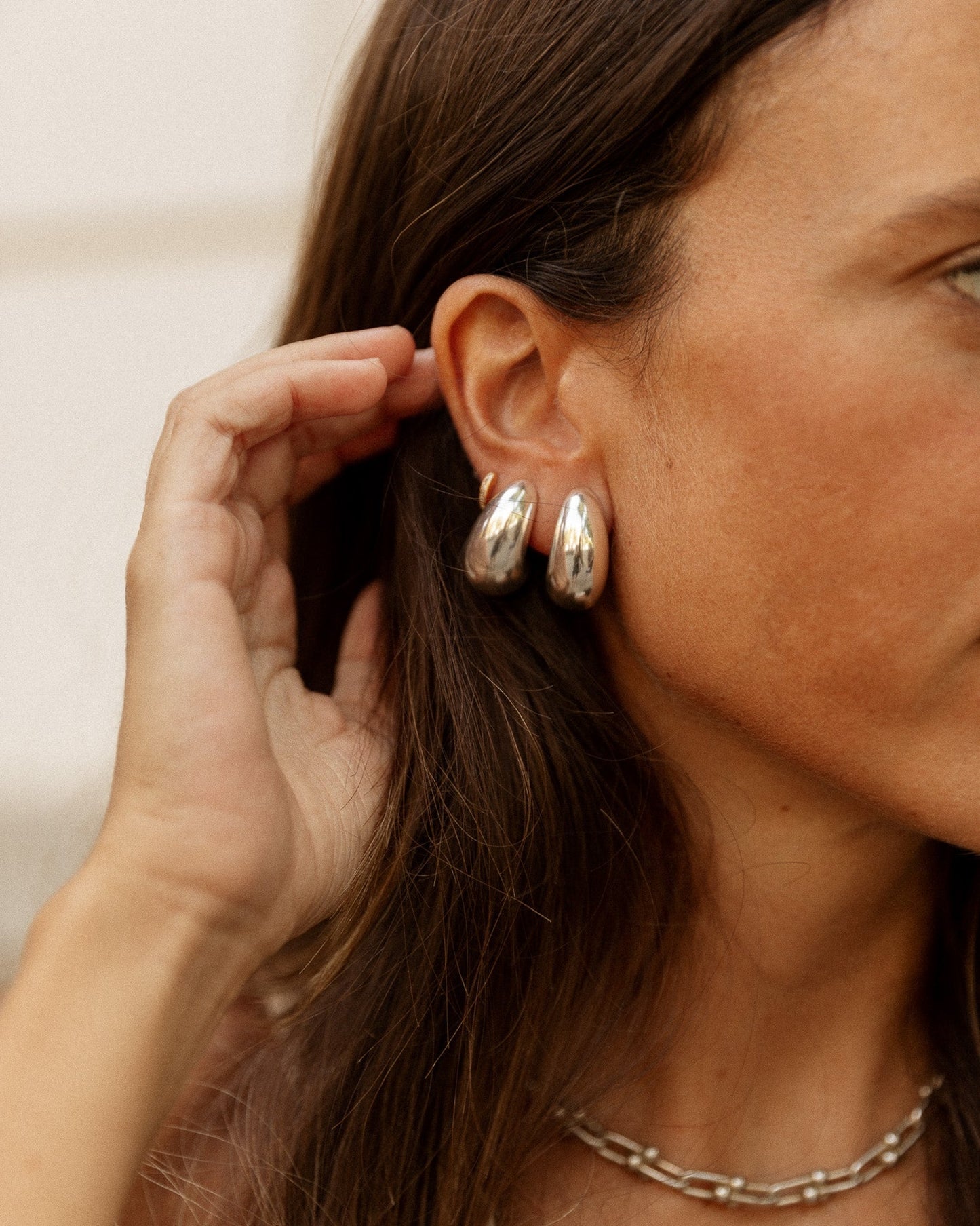 silver drop earrings 