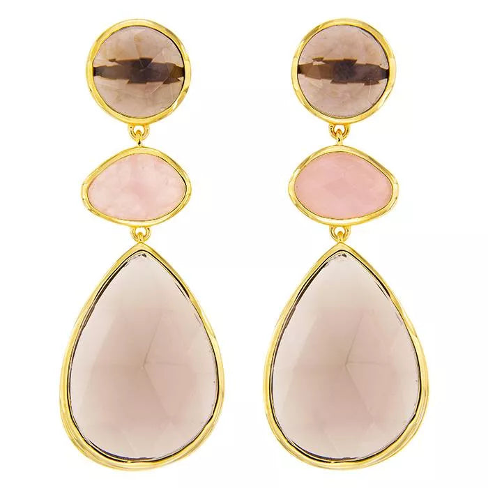 Polaris earrings with Fumé quartz