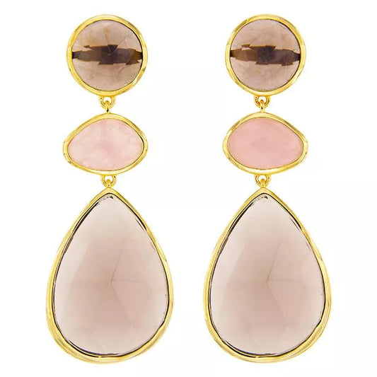 Polaris earrings with Fumé quartz