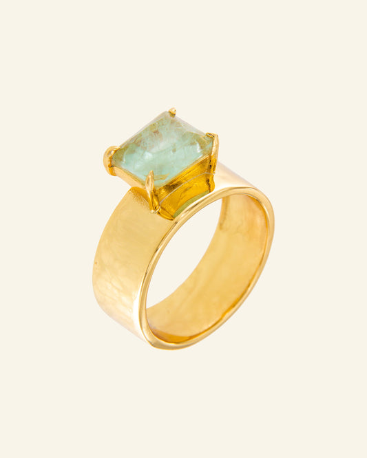 Gabo Ring with Green Fluorite 