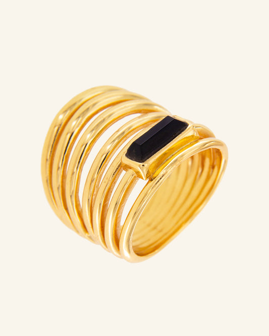 Lalique ring with black onyx