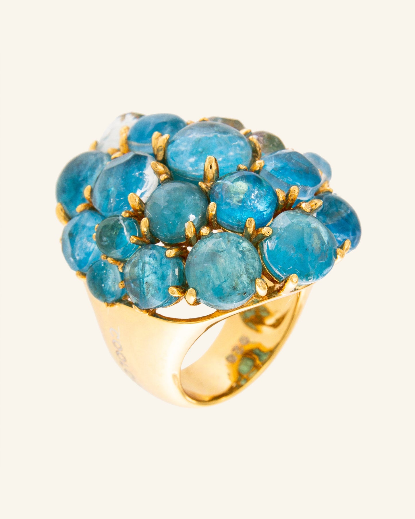Liberis ring with blue apatite