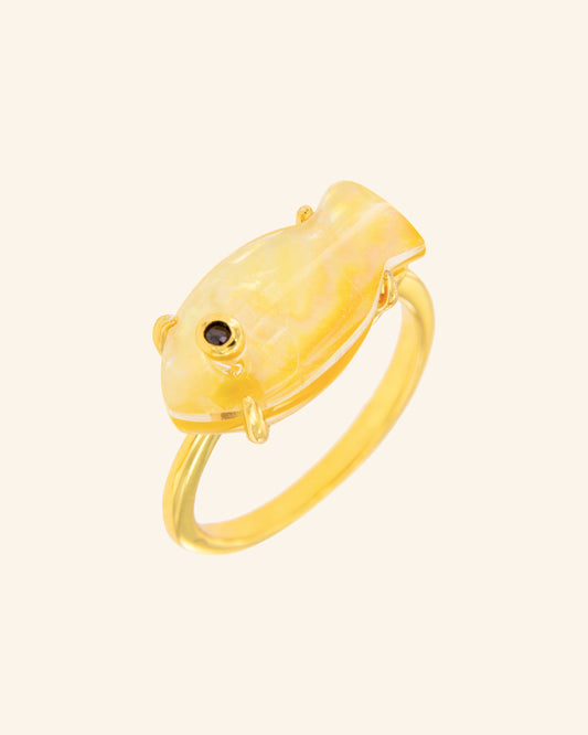 Golden Mother of Pearl Tide Ring 