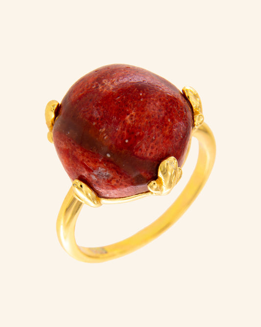 New Red Coral Papyrus Ring
