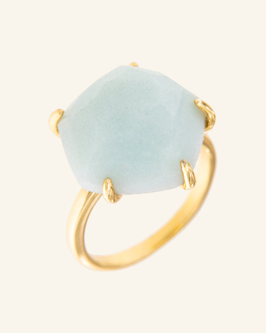 Papyrus ring with amazonite