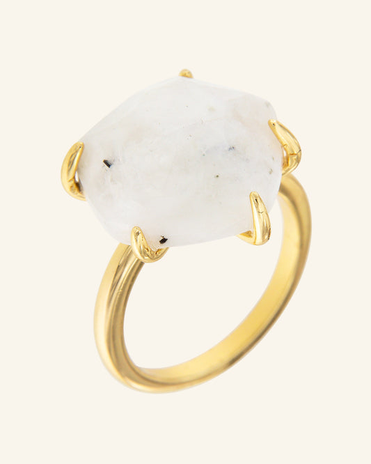 Papyrus ring with white onyx