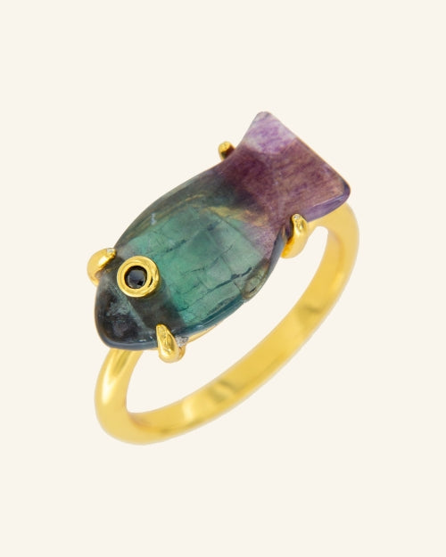Marea ring with fluorite 