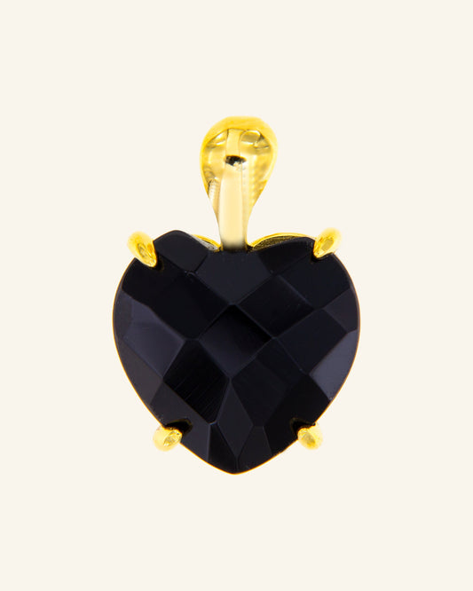 Heart pendant with onyx