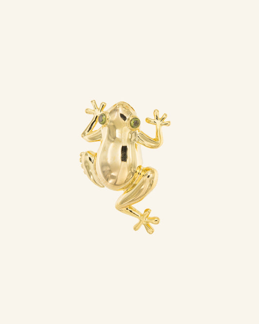 Frog pendant with peridot