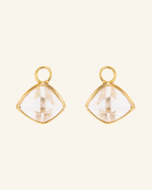Beveled Colorless Quartz Intermediate Candy Tail Pendants