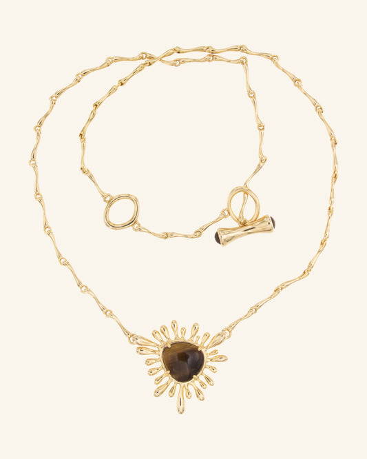 Sun Necklace with Tiger's Eye
