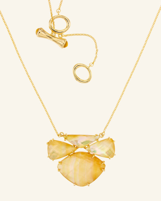 Golden Vizier necklace with golden mother of pearl