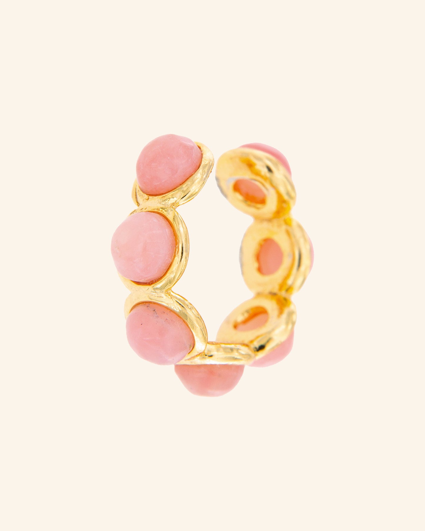 Climbing Paris earcuff with pink opal