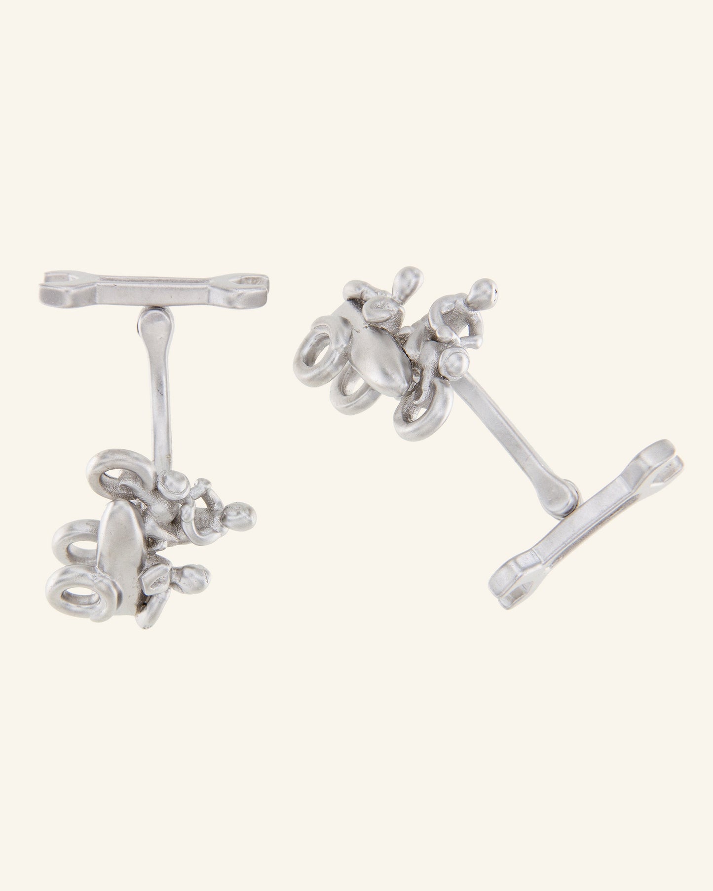 Mille Miglia matte silver cufflinks