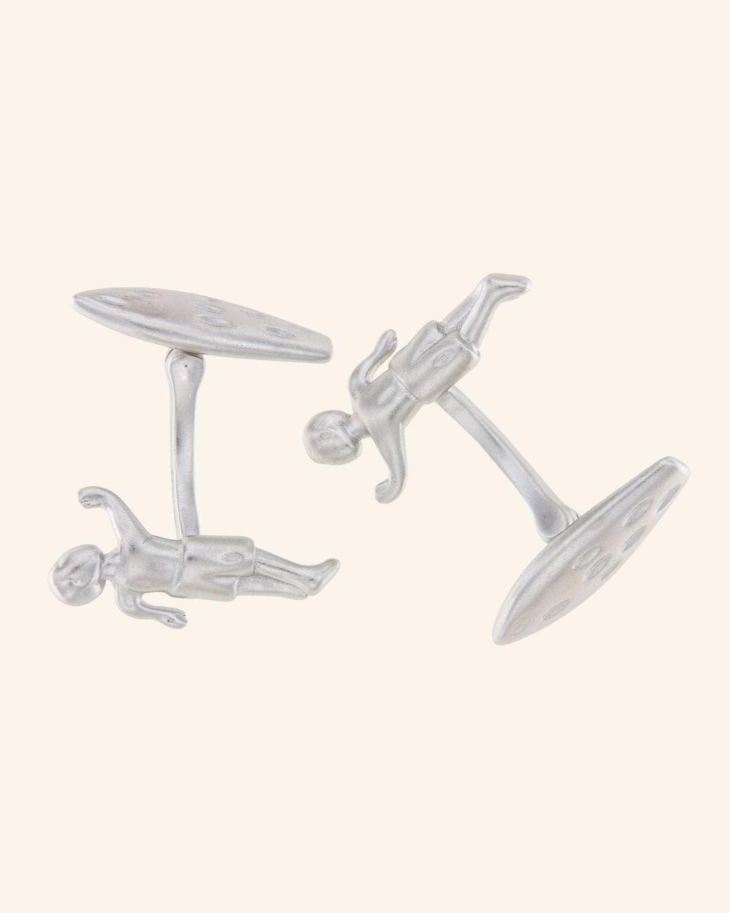 Matte silver Surf cufflinks