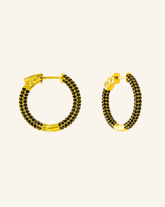 Gold Venus 3DP Hoop Earrings with Zircons