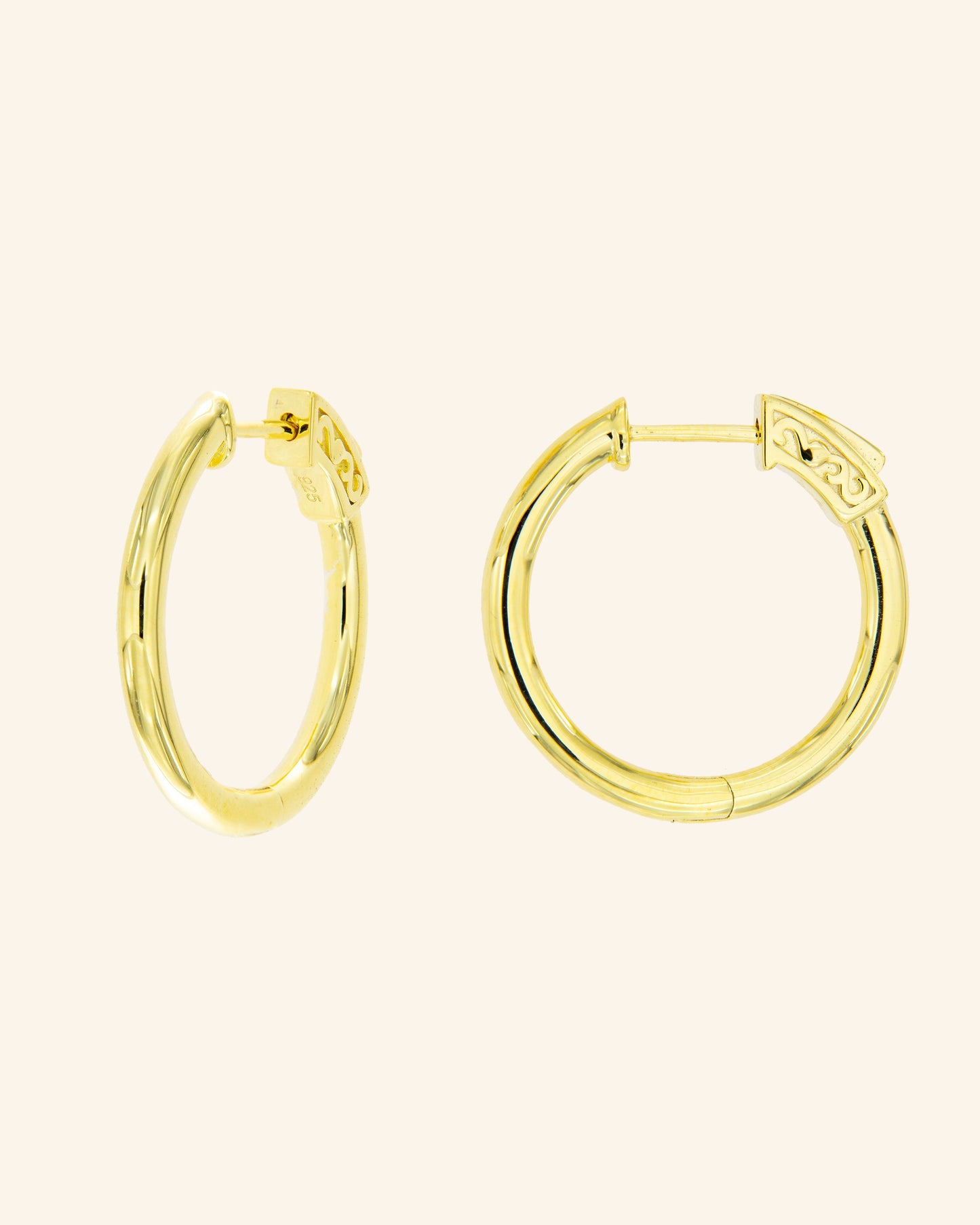 Gold Venus P Hoop Earrings