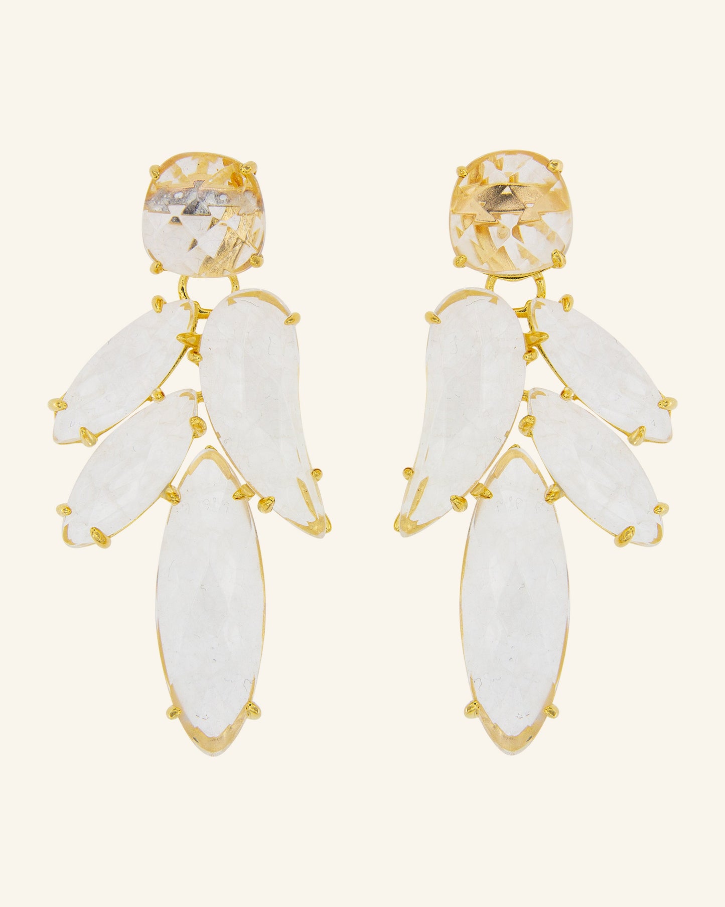 Cleopatra Earrings with Transparent Quartz