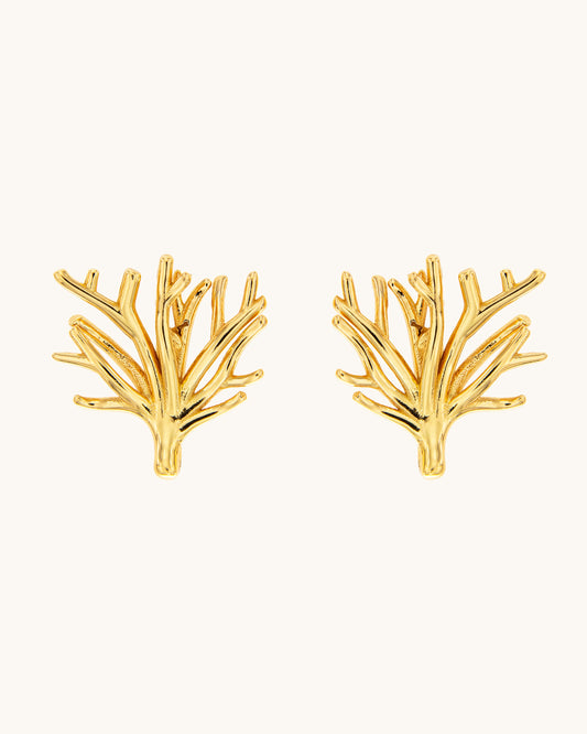 Golden Gorgonia Earrings