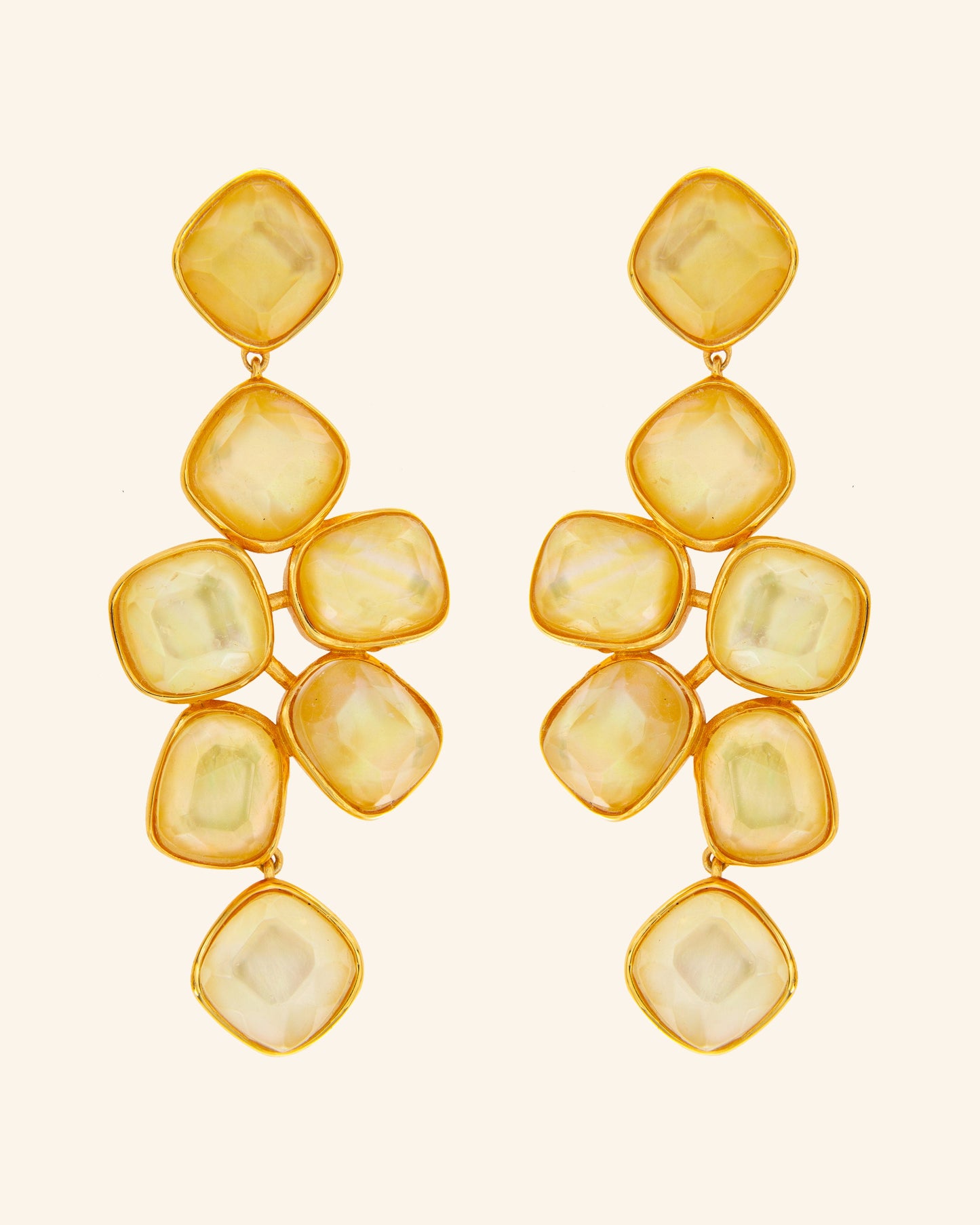 Golden Mother of Pearl Hydra Earrings