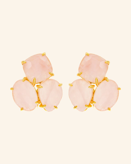 Kraz earrings with rose quartz