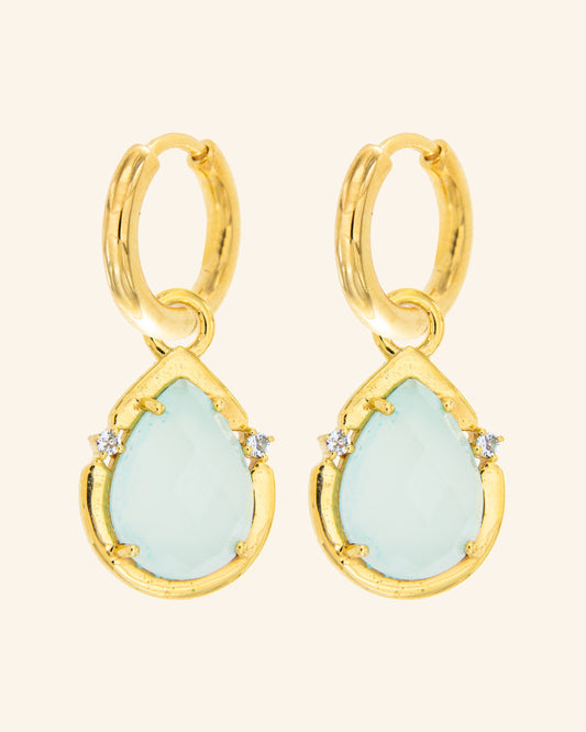 Rain earrings with blue chalcedony