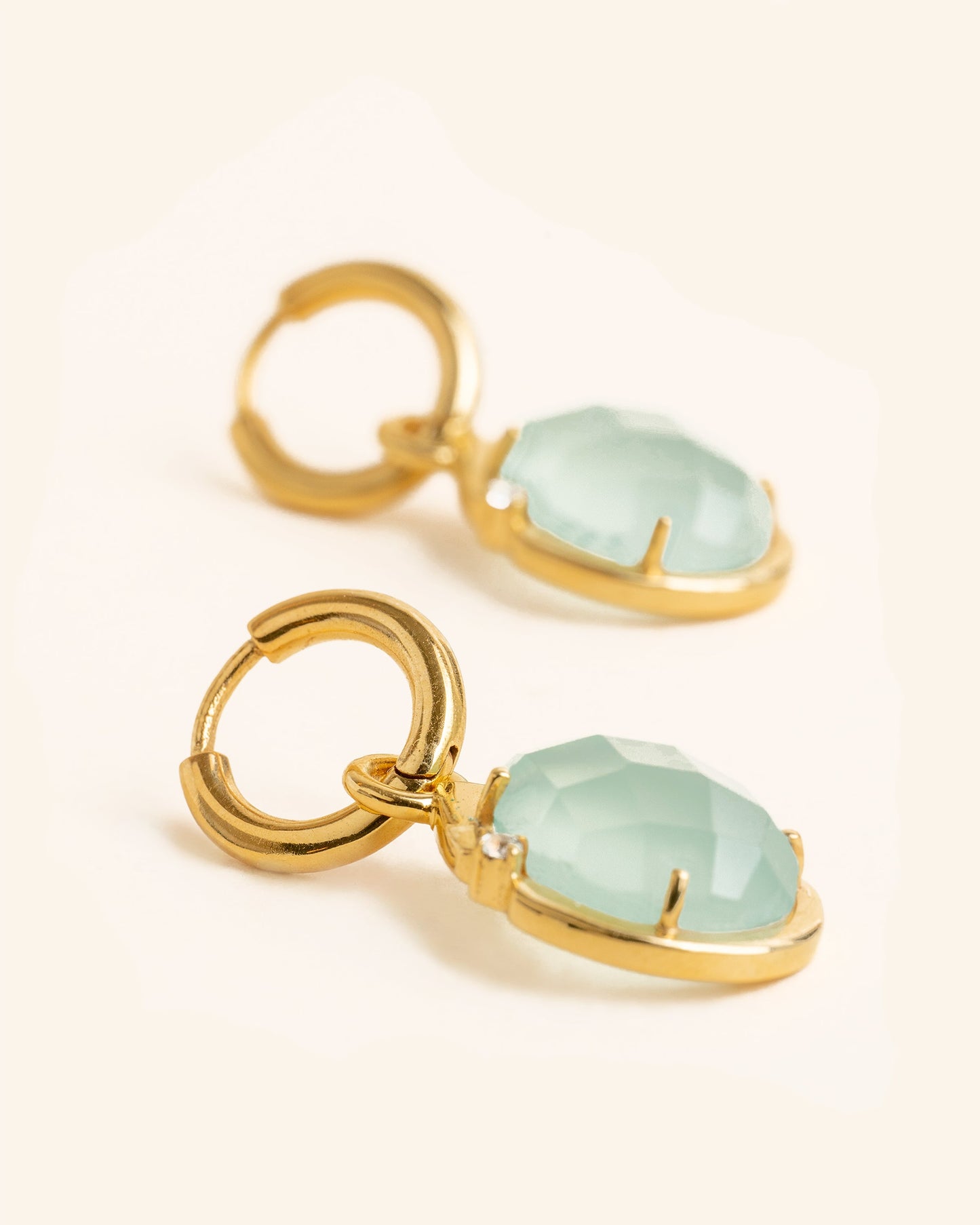 Rain earrings with blue chalcedony
