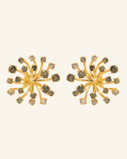 Magnolia earrings with labradorite