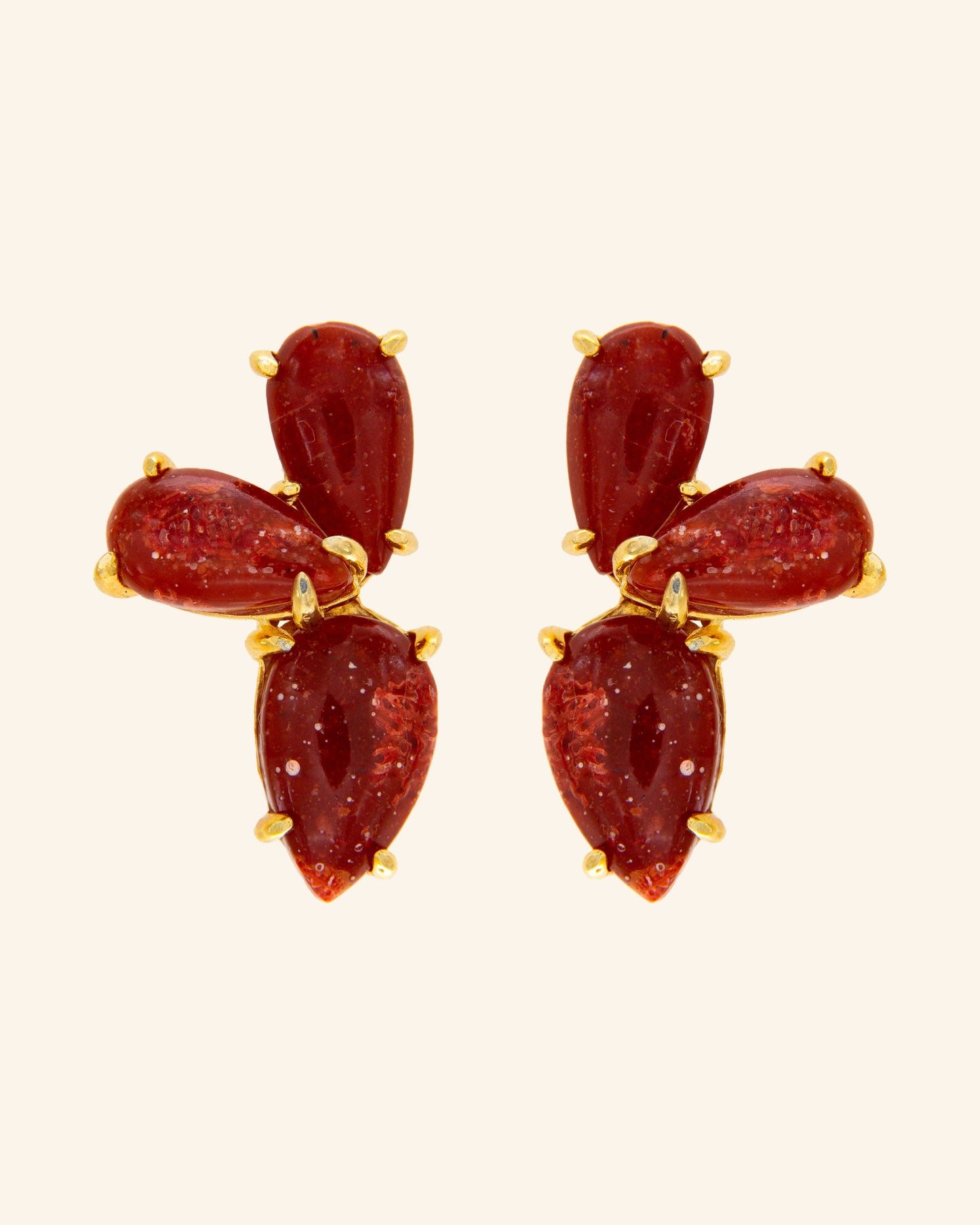 Maranta Red Coral Earrings