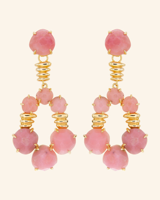 Nile earrings with pink opal