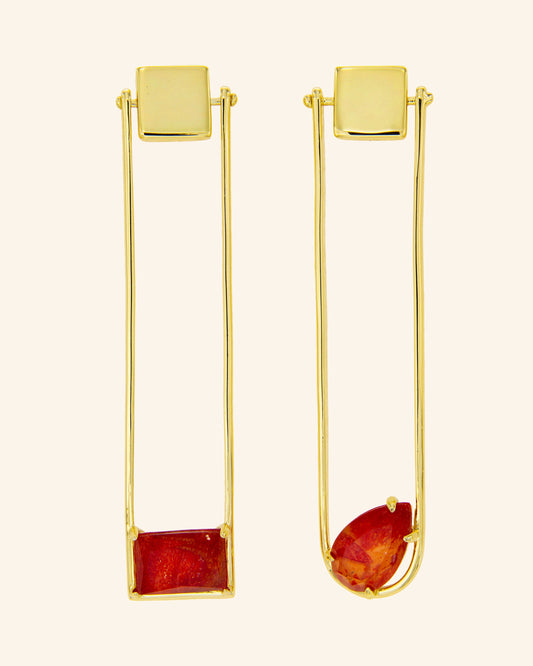 Red coral Pygmalion earrings