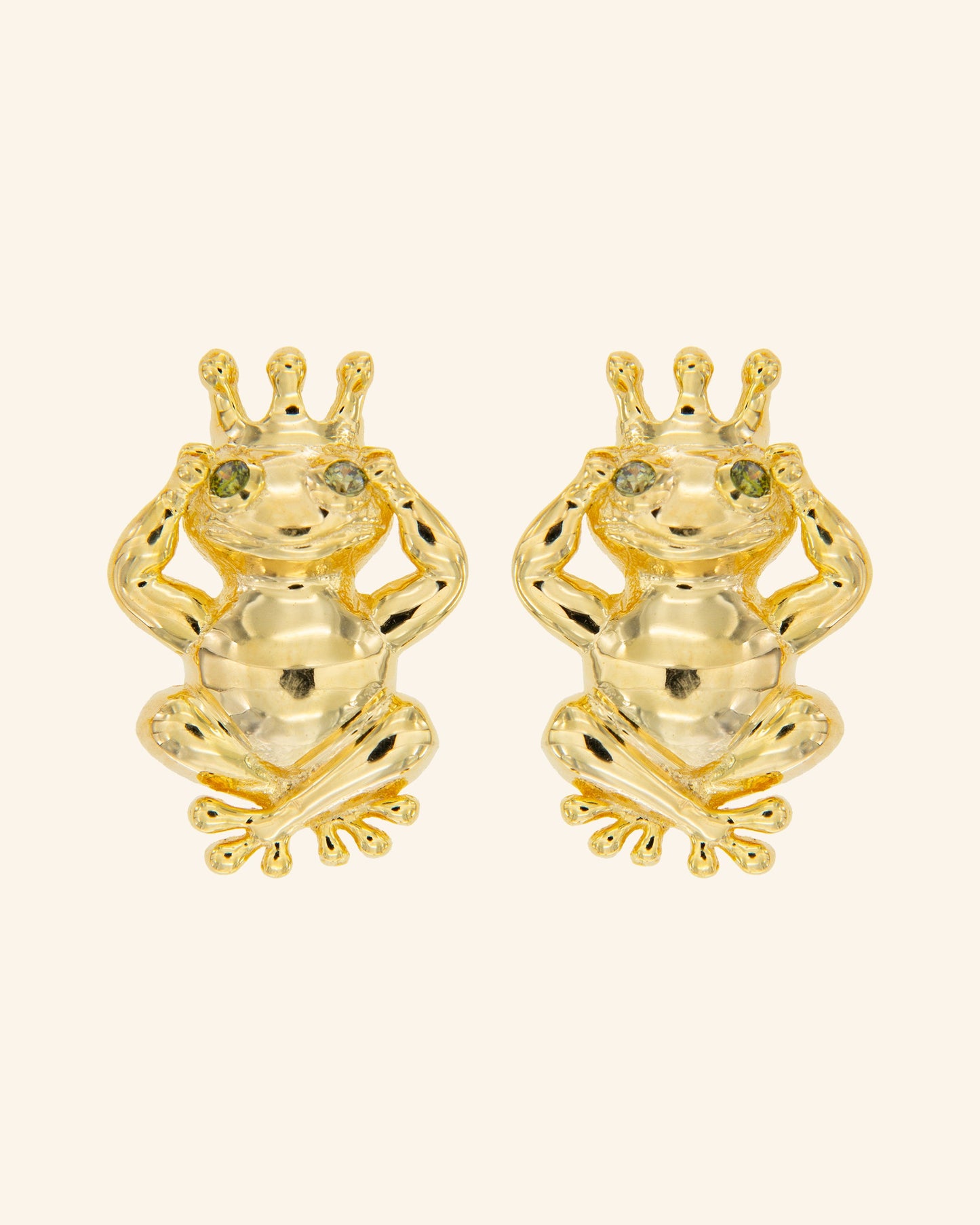 Frog Prince earrings with peridots